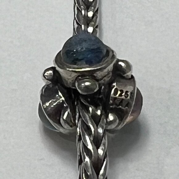 Authentic Trollbeads Sterling Silver "Trinity" Dichroic Glass Bead Charm Retired - Picture 5 of 5